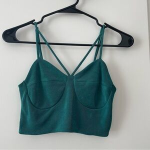 Shimmery Cropped Top Target Wild Fable In Emerald Green Size XS